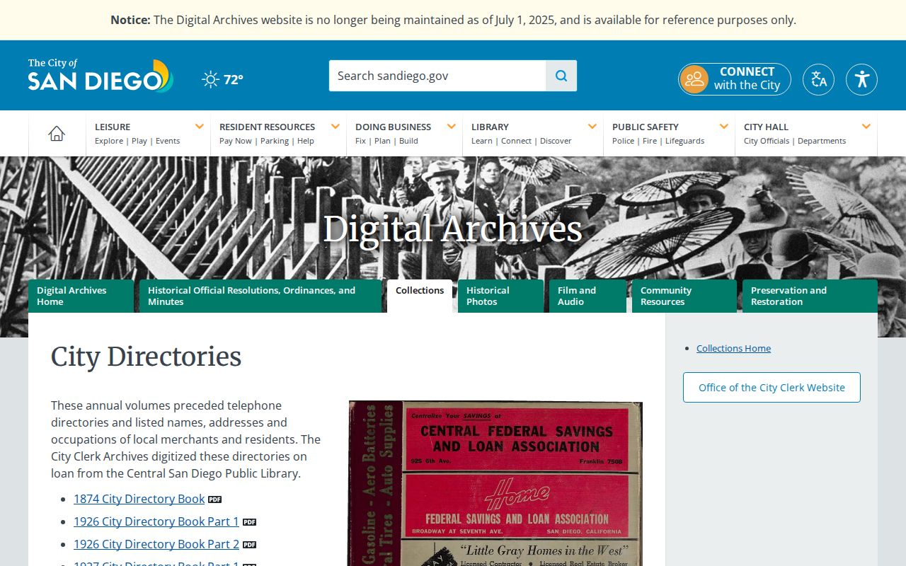 Chula Vista city directory digitized collection