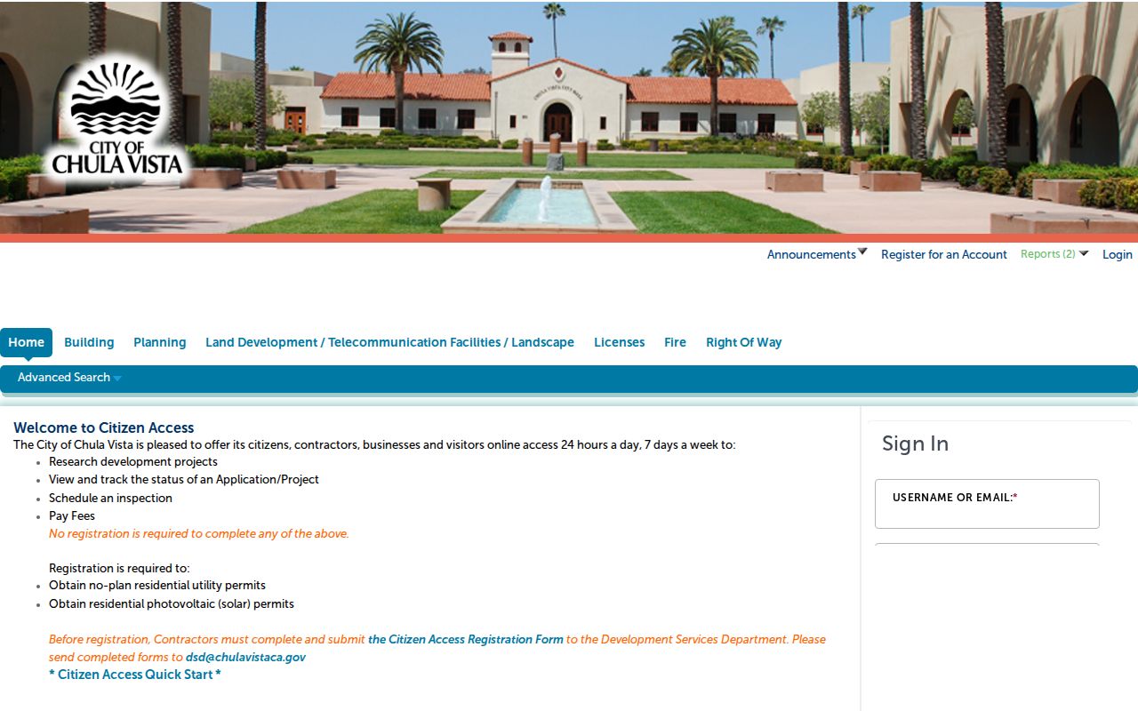 Chula Vista street directory permit and property address search